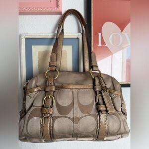 Y2K Coach Bonnie Satchel 12680 Beige Canvas Bag
